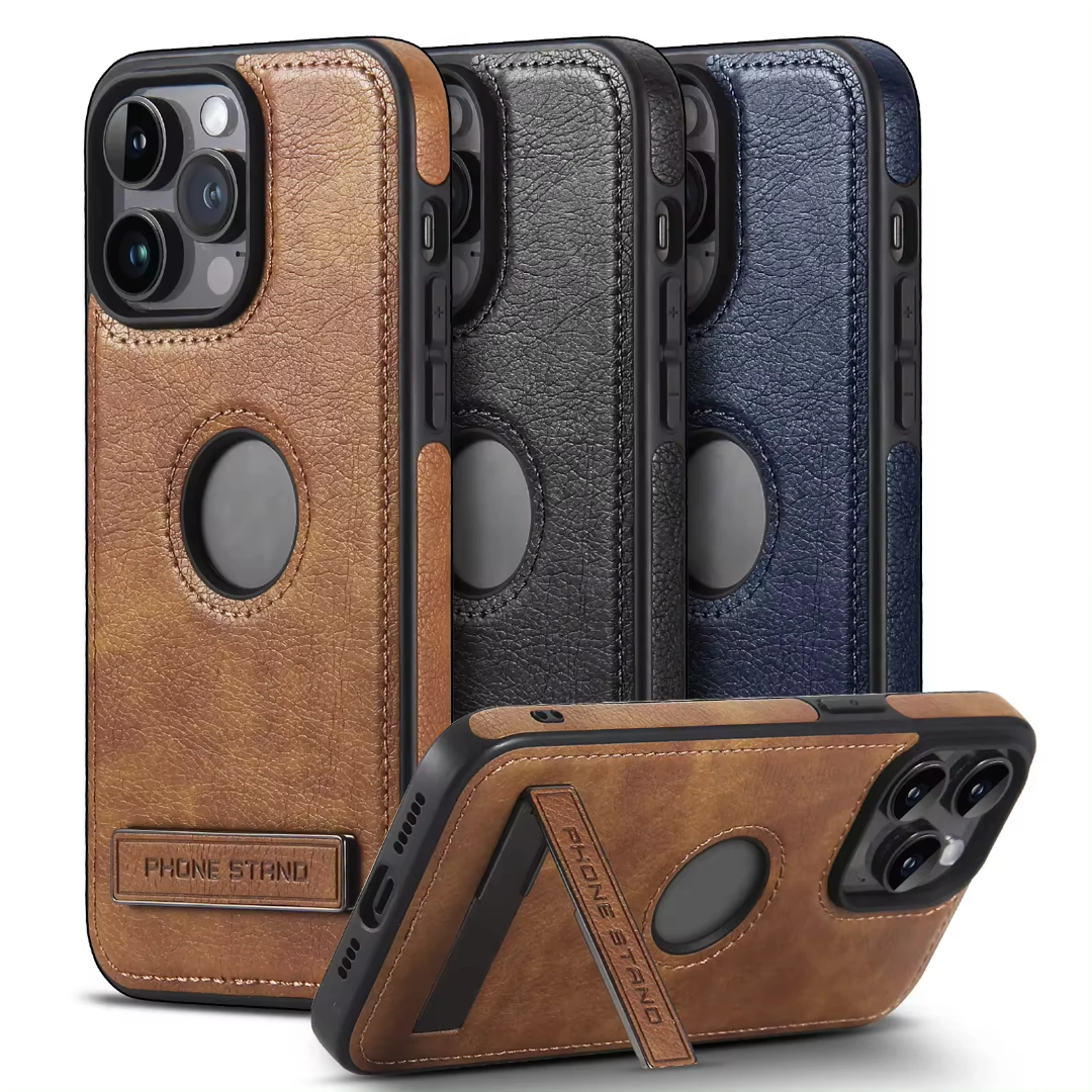 Premium PU Leather Phone Case with Stand for iPhone 17 Pro Max