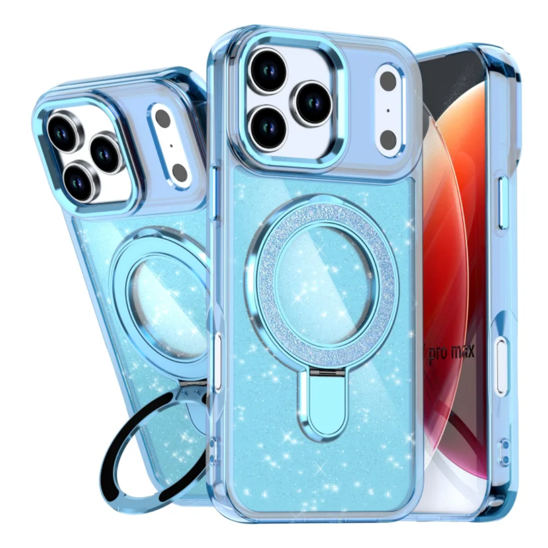 Glitter Magnetic Luxury iPhone 16 17 Case | TPU PC Anti-Drop Stand  Cover | Bling Sparkle Shockproof | Buy Online