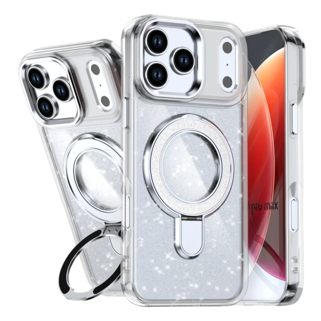 Glitter Magnetic Luxury iPhone 16 17 Case | TPU PC Anti-Drop Stand  Cover | Bling Sparkle Shockproof | Buy Online