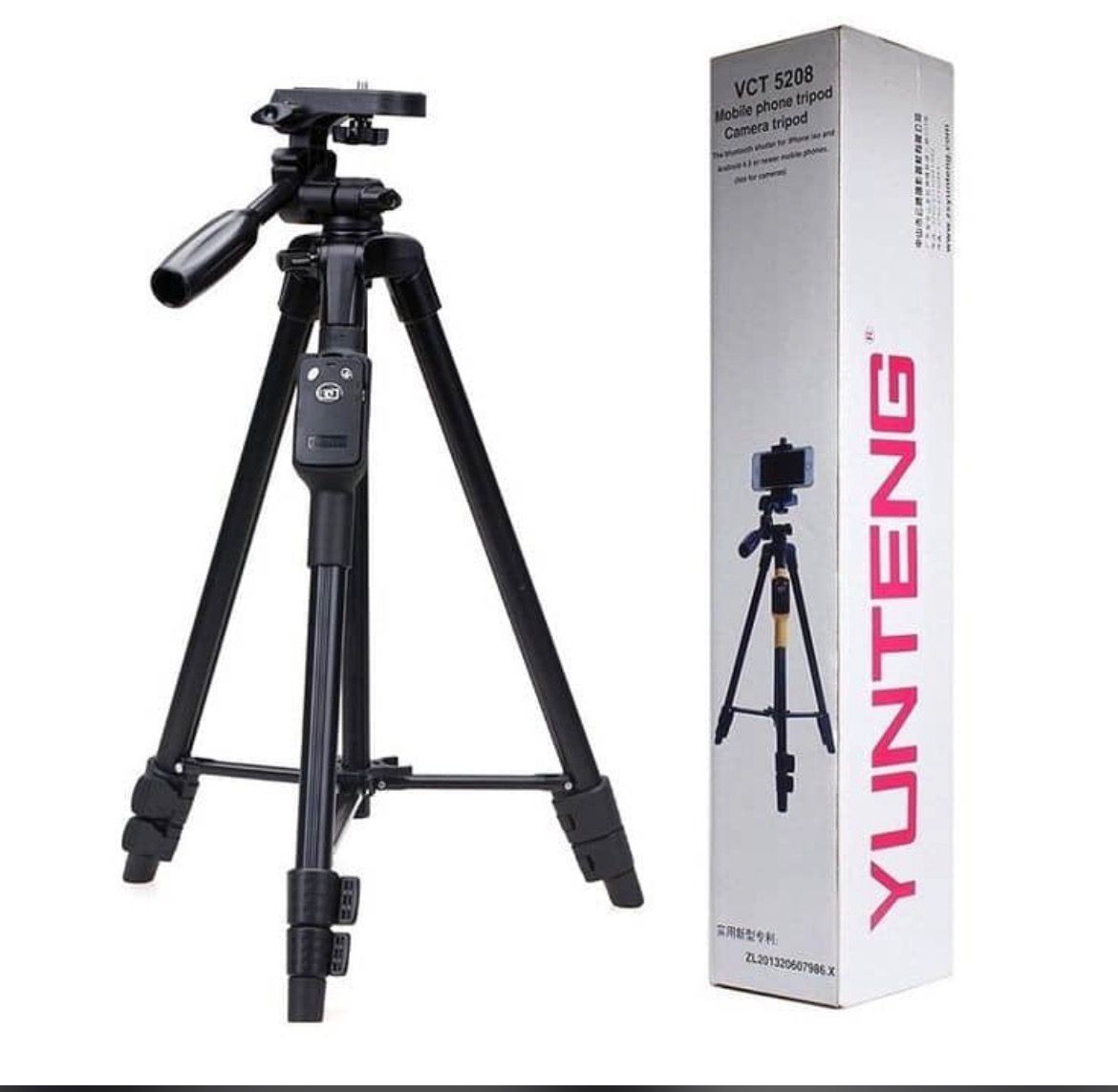 VCT 5208 Bluetooth Selfie Stick Tripod with Remote - Wireless Phone Stand