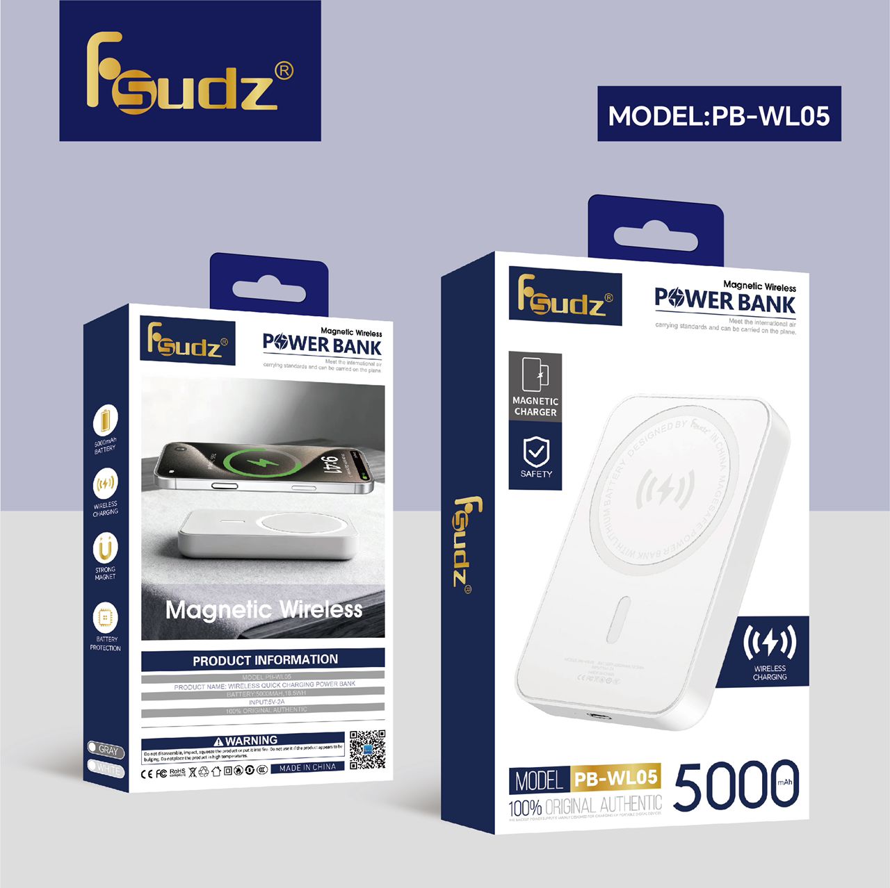 5000mAh Power Bank with Built-in Cables – Fast Charging, Micro/Type-C/Lightning, 2A Output