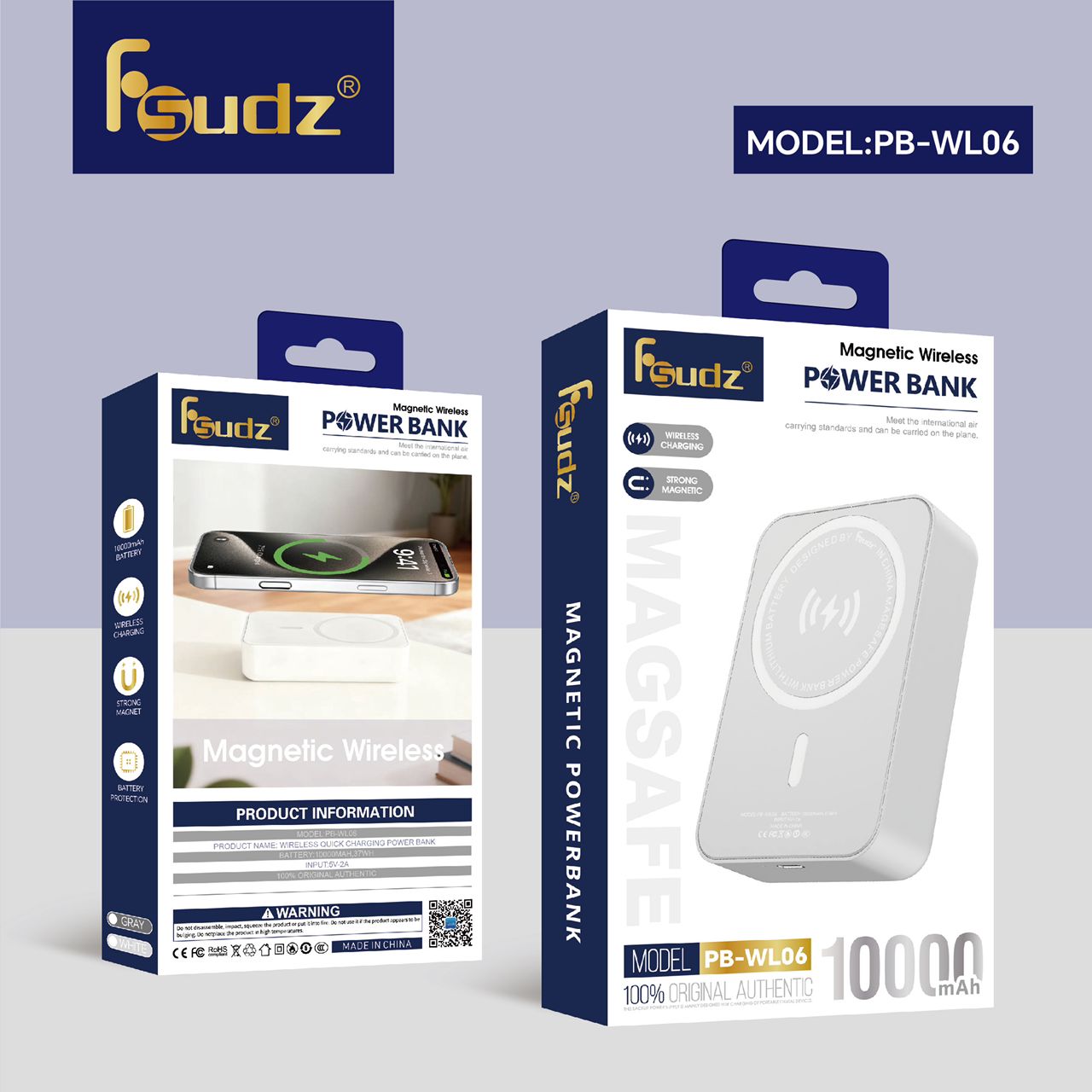 10000mAh Portable Power Bank, Fast Charging for Smartphones & USB Devices