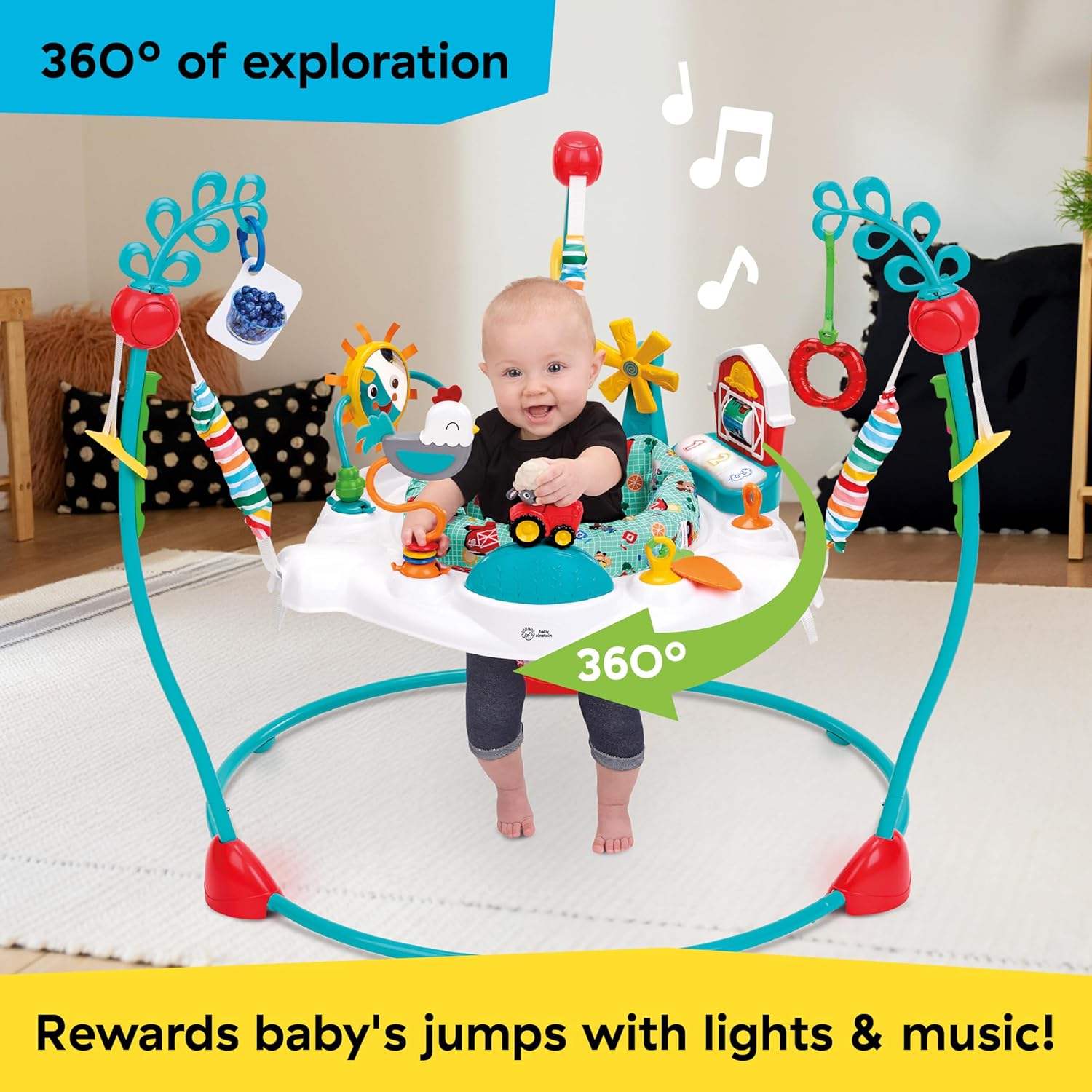 Baby Einstein Jump And Learn Barnyard 2-In-1 Jumper