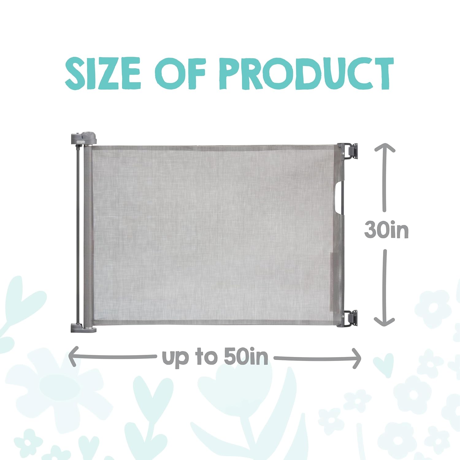 Regalo 30 In Tall Gray Retractable Mesh Safety Gate