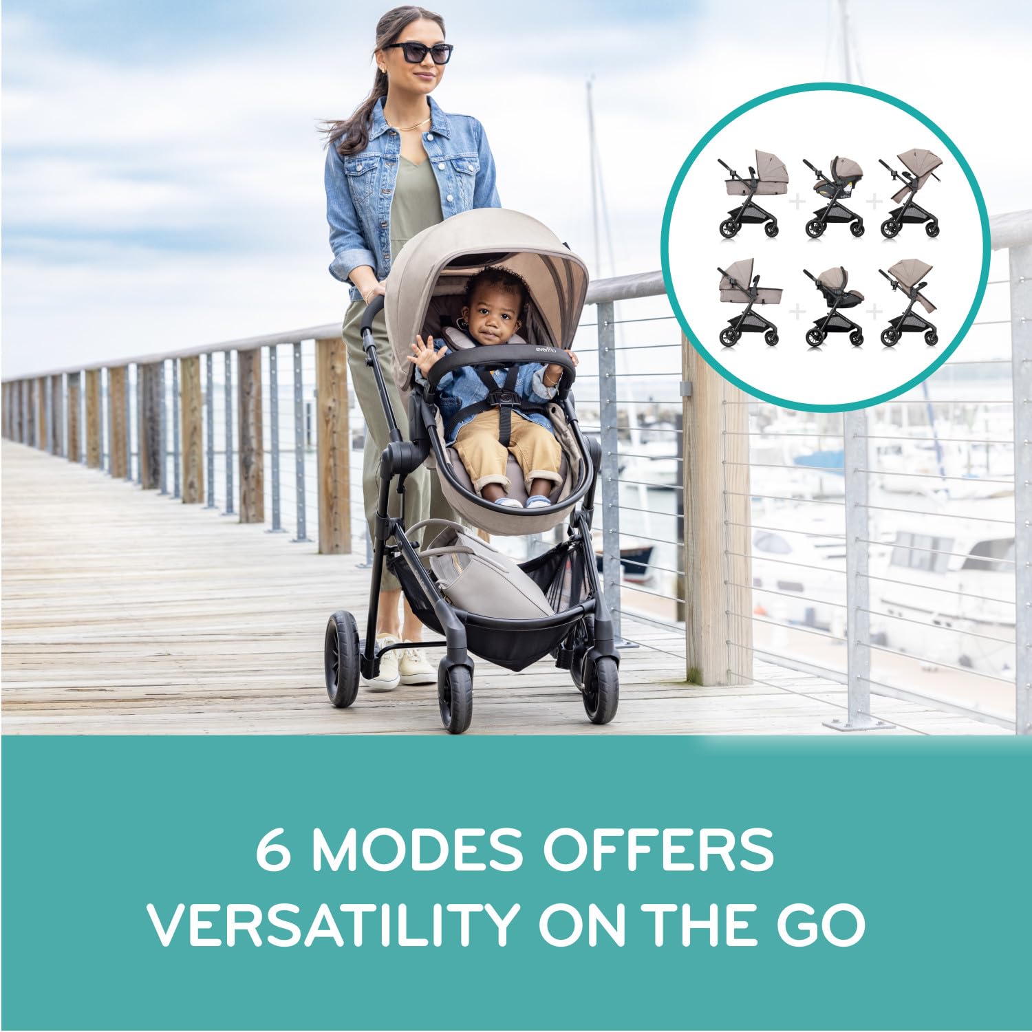 Evenflo Omni Plus Modular Travel System Litemax Sport Infant Car Seat