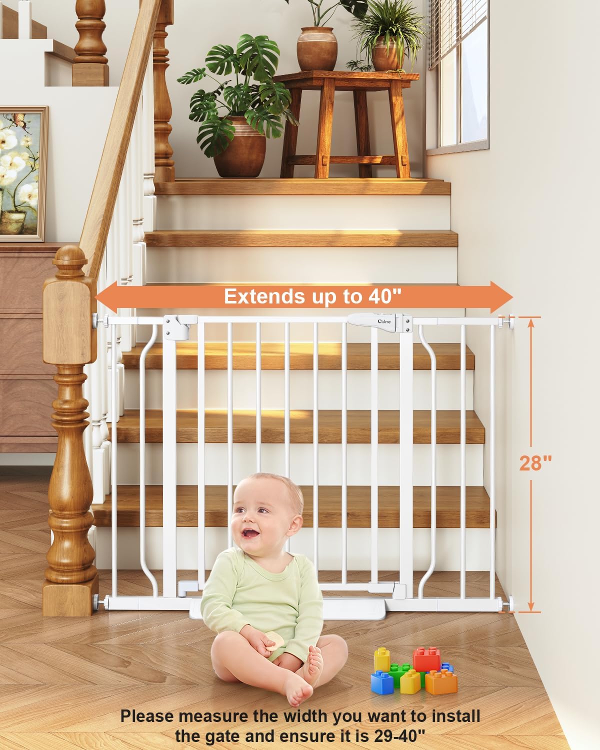 Fairybaby Extra Wide Baby Gate Pressure Mounted Stairs