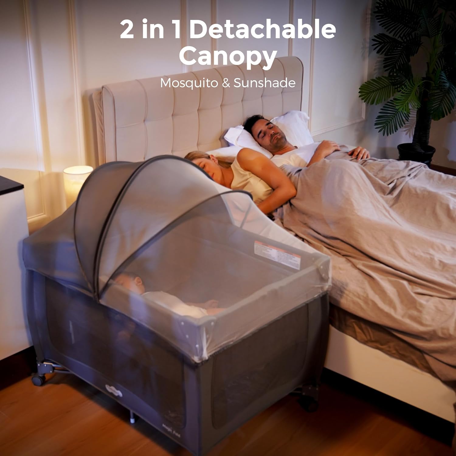 Pamo Babe 4-In-1 Baby Playard Bassinet Changing Table