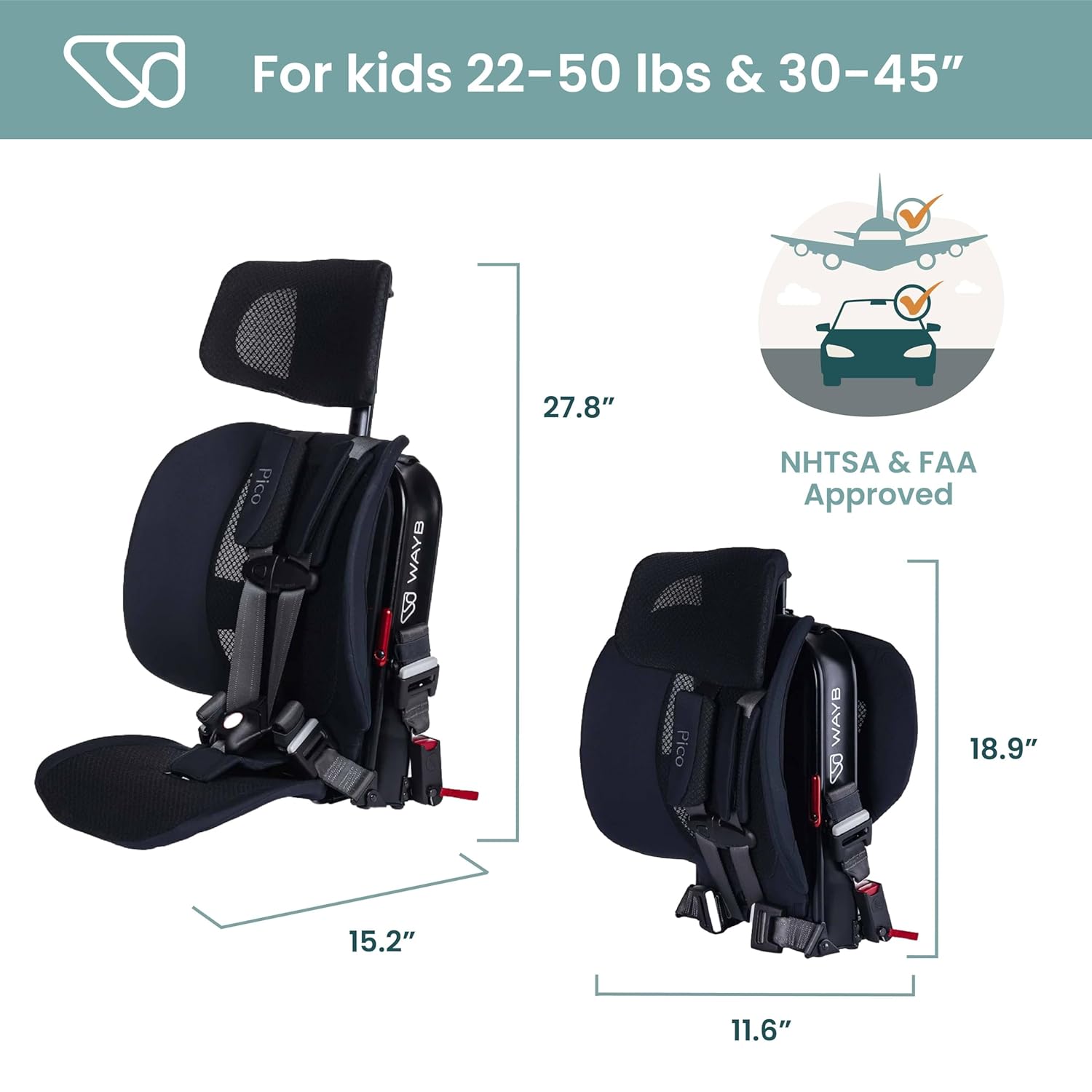 Wayb Pico Lightweight Travel Car Seat