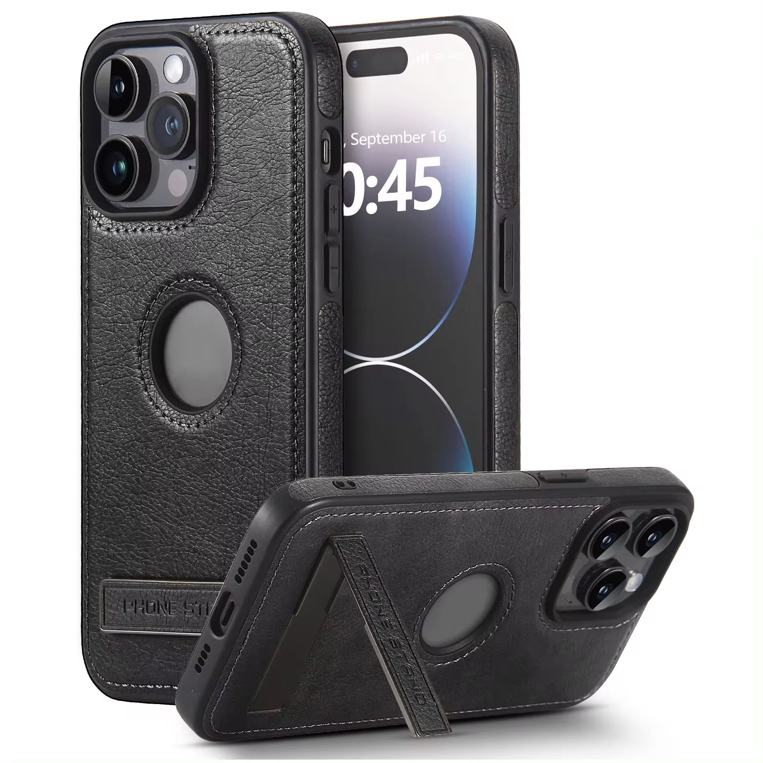 Premium PU Leather Phone Case with Stand for iPhone 17 Pro Max