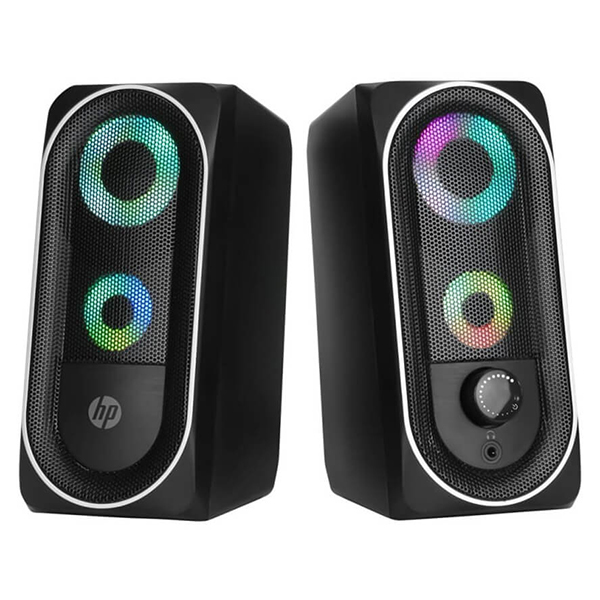 HP MULTIMEDIA WIRED SPEAKER WITH LED LIGHTING BLACK DHE-6001