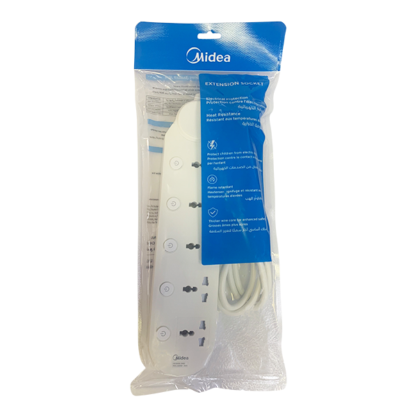 MIDEA EXTENSION CORD 5WAY 2M ESU5K5B2MB1