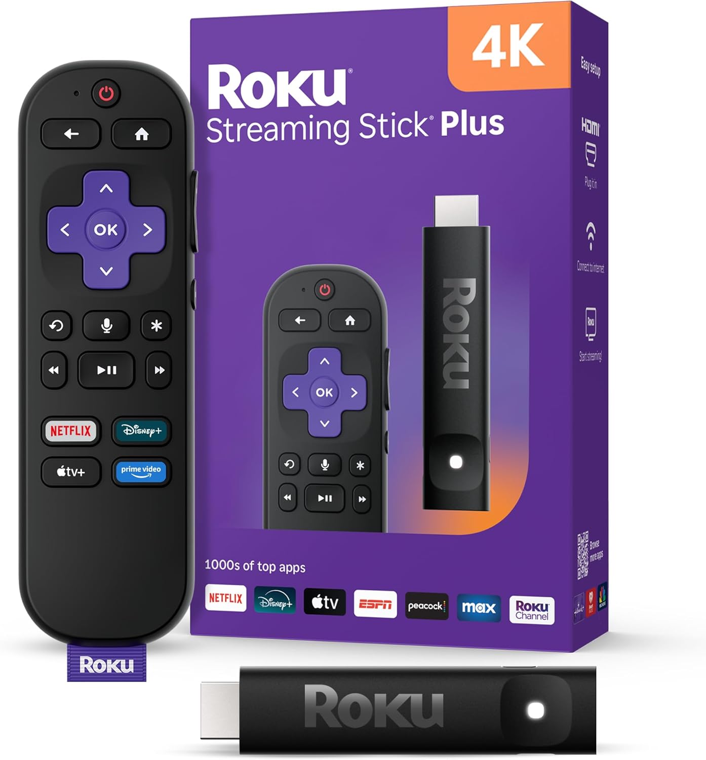 Roku Streaming Stick 4K — Stream Netflix, YouTube & More on Any TV
