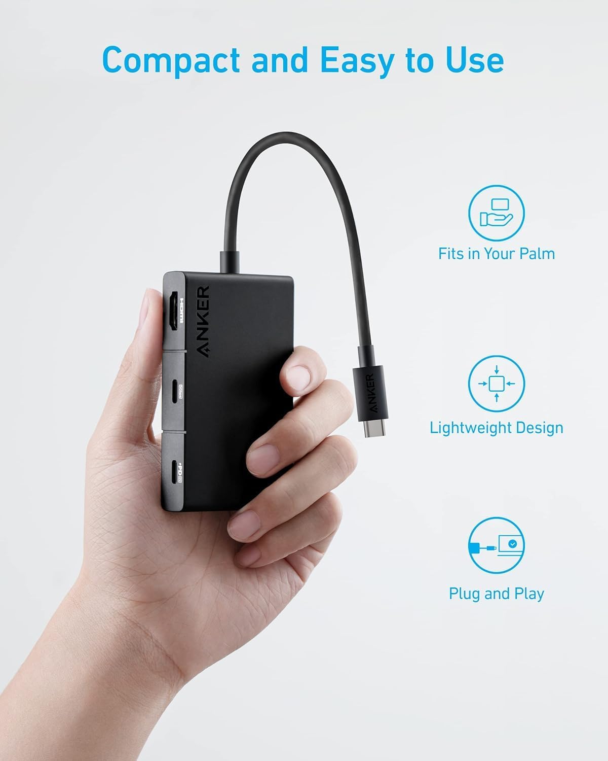 Anker 5-in-1 USB-C Hub — Expand Your Laptop with HDMI, USB 3.0 & SD Card