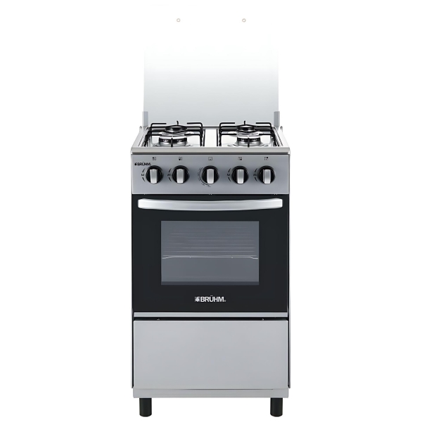 BRUHM GAS COOKER 4 BURNER (50 X 50)CM SILVER BGC 5540IF