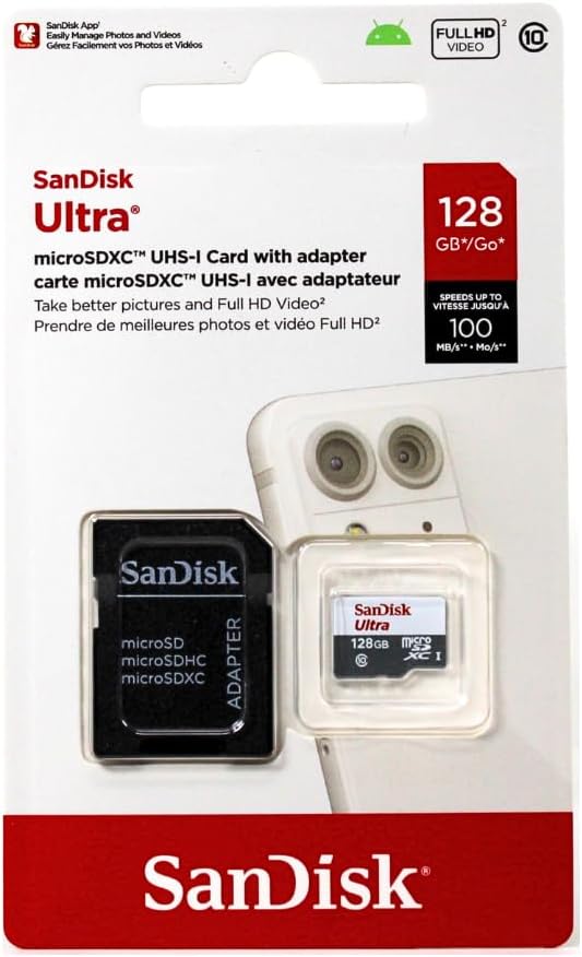 SanDisk Ultra 128GB microSD Card ā High-Speed Card for Android & Cameras