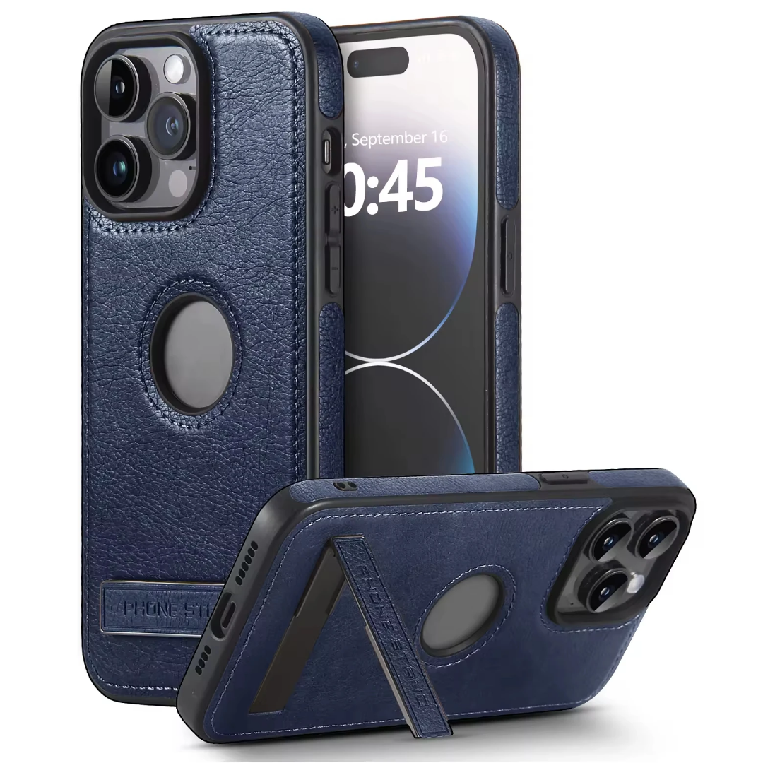 Premium PU Leather Phone Case with Stand for iPhone 17 Pro Max