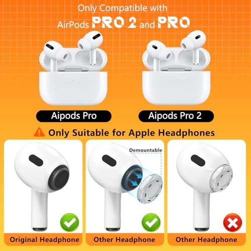4 Pairs Replacement Ear Tips for AirPods Pro 2nd/1st Generation with Portable Storage Box & Cleaner Pen,Noise Reduction Holewith & Built-in dust Guard Screen,Silicone EarTips(White)