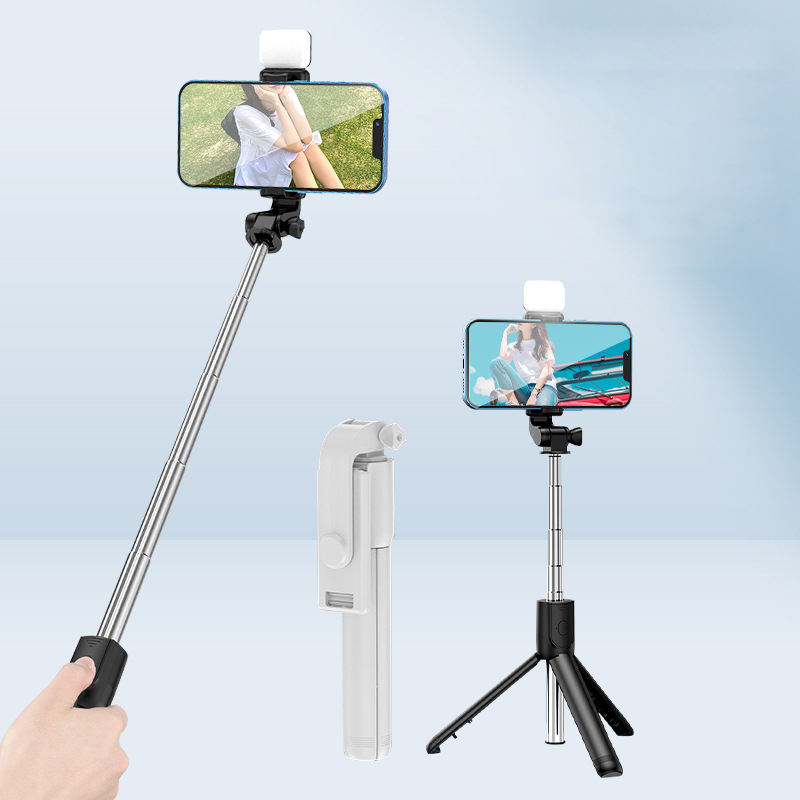 2024 New Selfie Stick 360 Rotation Phone Stand Tripod Remote Control Led Light Gym Tripod Selfie Stick For Iphone