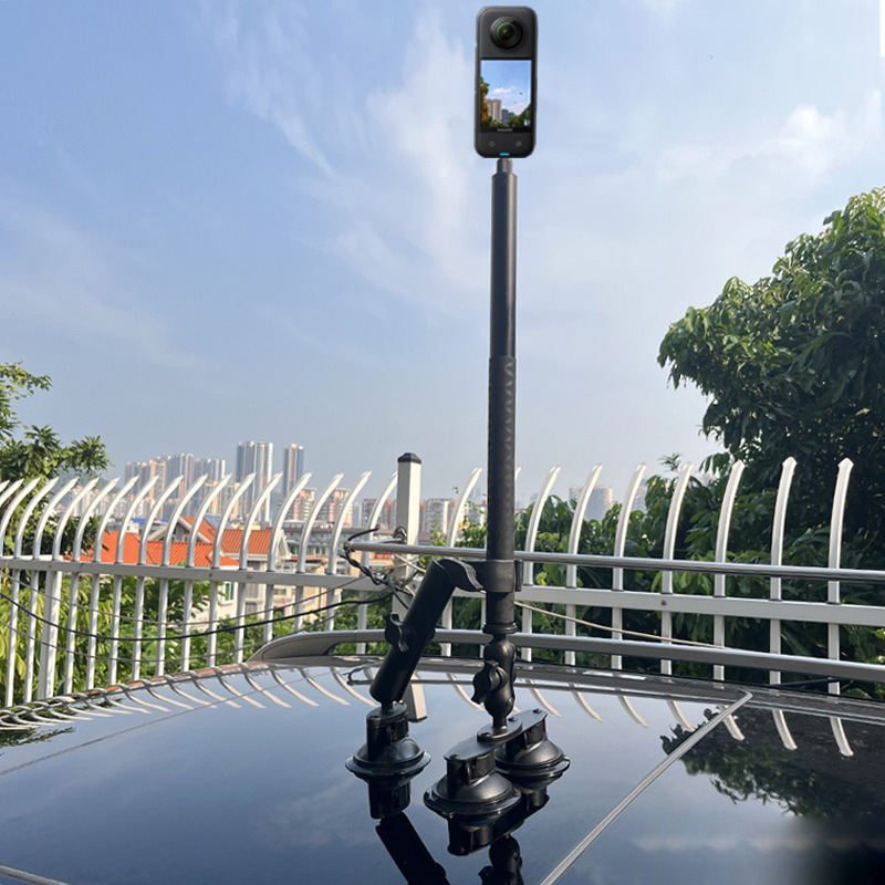 Third-person Perspective Action Camera Car 360 Degree Panoramic Selfie Roof Suction Cup Fixing Bracket For Insta360 Gopro