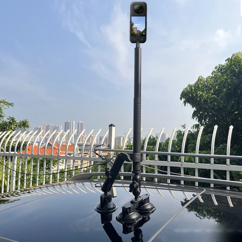 Third-person Perspective Action Camera Car 360 Degree Panoramic Selfie Roof Suction Cup Fixing Bracket For Insta360 Gopro