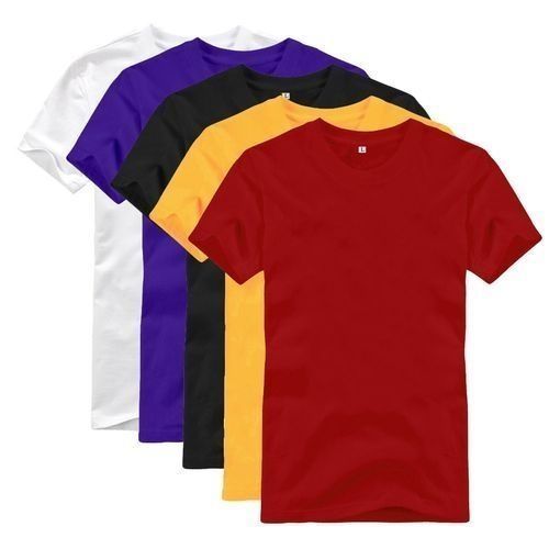 5 Piece Round Neck Short Sleeve T-Shirt - Multicolour