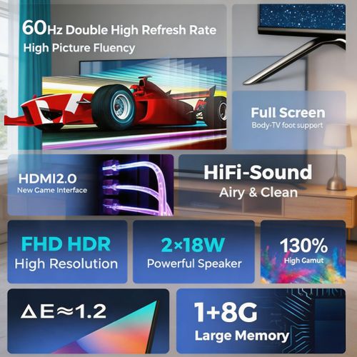 WEYON 50 Inch Android 14 LED TV WiFi HDMI USB YouTube Google Play