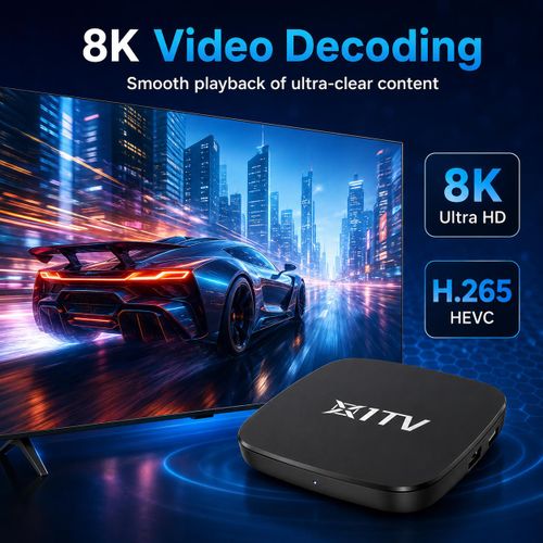 Android 15 Smart TV Box, 8GB RAM 128GB ROM, 8K HD Media Player with Dual-Band WiFi, H.265 Decoding, Voice Remote, HDMI USB AV, Black