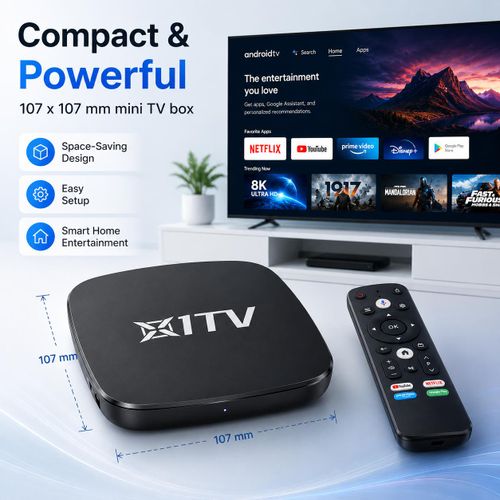 Android 15 Smart TV Box, 8GB RAM 128GB ROM, 8K HD Media Player with Dual-Band WiFi, H.265 Decoding, Voice Remote, HDMI USB AV, Black
