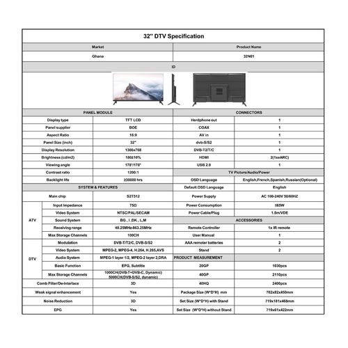 32" Full HD High Definition LED TV Vivid Colour & Enhanced Brightness
