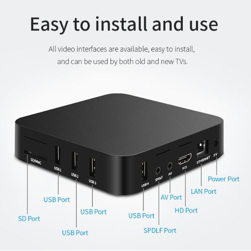 5G - 4K HD TV Box Android - 2.4G - WiFi - Black