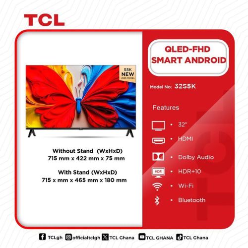 S5K 32inches QLED FHD 2K Smart TV - Black