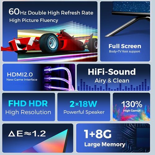 WEYON 55" Inches FHD Smart  TV  +1 Years Warranty - Black