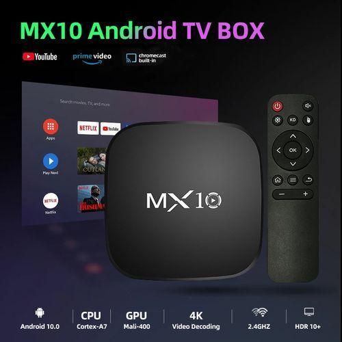MX10 Smart Set Top Box, W-i-F-i 4K HD 2.4 Android 2GB RAM+16GB ROM TV Box