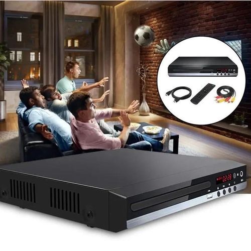 DVD Player Compact HDMI AV Cable USB Input UHD 1080P 5.1 Stereo Surround Region-Free CD Player for Karaoke Study at