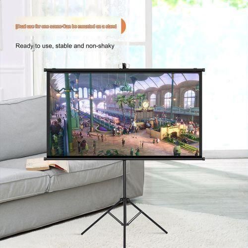 Home White Projection Screen with Stand, 60 Inch, 16:9, Single Stage, Dual Use
