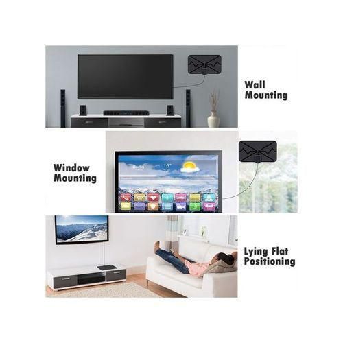3600Miles Digital Antenna TV Indoor Signal Amplifier 4K UHD - Black - Black