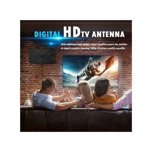 3600Miles Digital Antenna TV Indoor Signal Amplifier 4K UHD - Black - Black