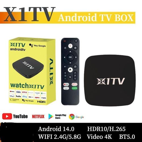 Android 14.0 8K HD TV Box, 4G RAM 64G ROM, Dual-Band WiFi Smart Media Player-black
