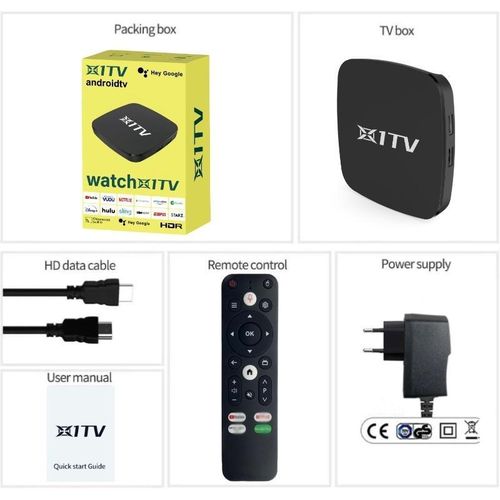 Android 14.0 8K HD TV Box, 4G RAM 64G ROM, Dual-Band WiFi Smart Media Player-black