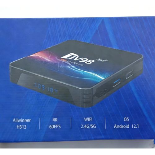 TV98 H313 Smart Set Top Box 4K HD Dual Band WiFi Home Android Network Player