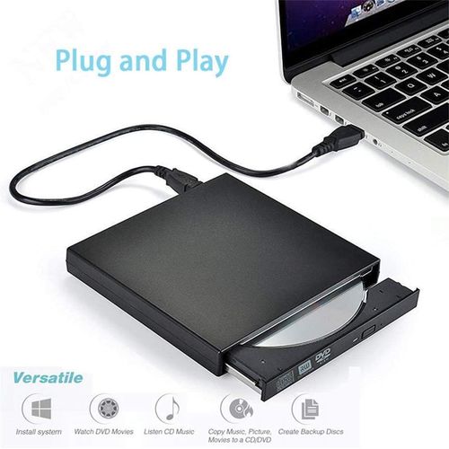 External CD DVD Drive for Laptop Notebook PC Desktop Computer, Black