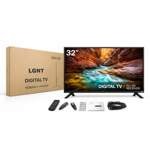 32 Inch Digital TV with Free Channels (T2/S2) – HDR, USB, HDMI