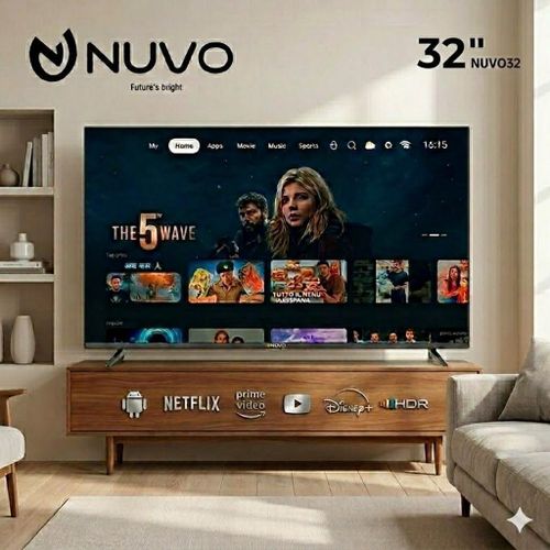 32'' Smart Android TV With Cast - HDMI/USB & Coax Ports + Free Wall mount - Black