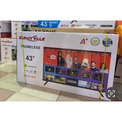 Sunny Walk 43" FHD Andriod Smart Tv Bluetooth Wifi Youtube Netflix- Black