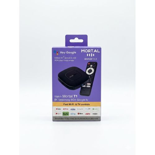 Mortal T1 8K Streaming Box Google TV - Android 16.0 Smart TV Box _black