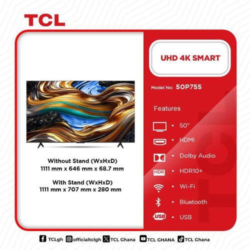 50 inches 2K Flat Television (Google smart Television) - Black