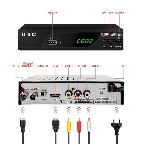 T2 and S2 Combo Decoder Satellite - Black