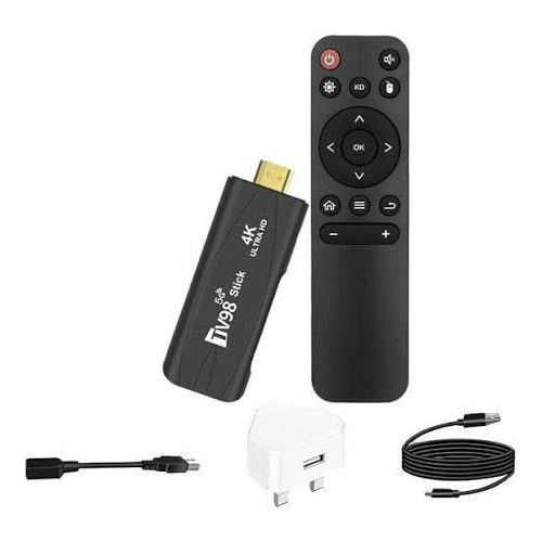 TV98 5G TV Stick - 4K Ultra HD Android TV Dongle - Dual Band WiFi (2.4G/5G) - Smart Media Player