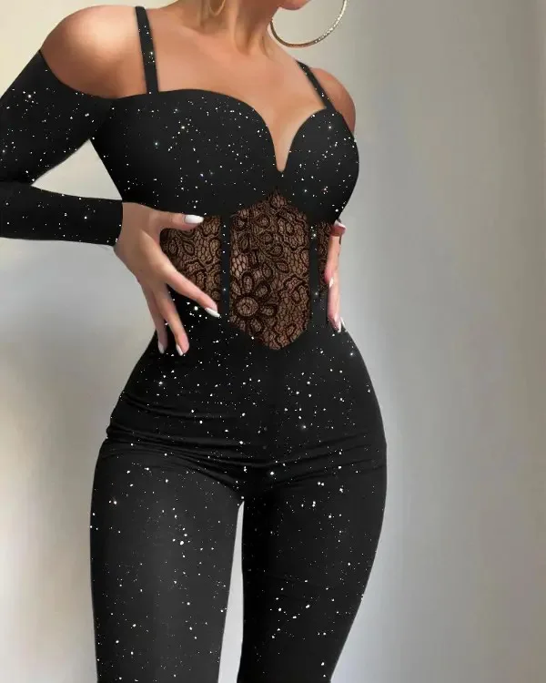 Dress Tight Sexy Hip One Shoulder Suspenders Irregular Shiny Dress Female