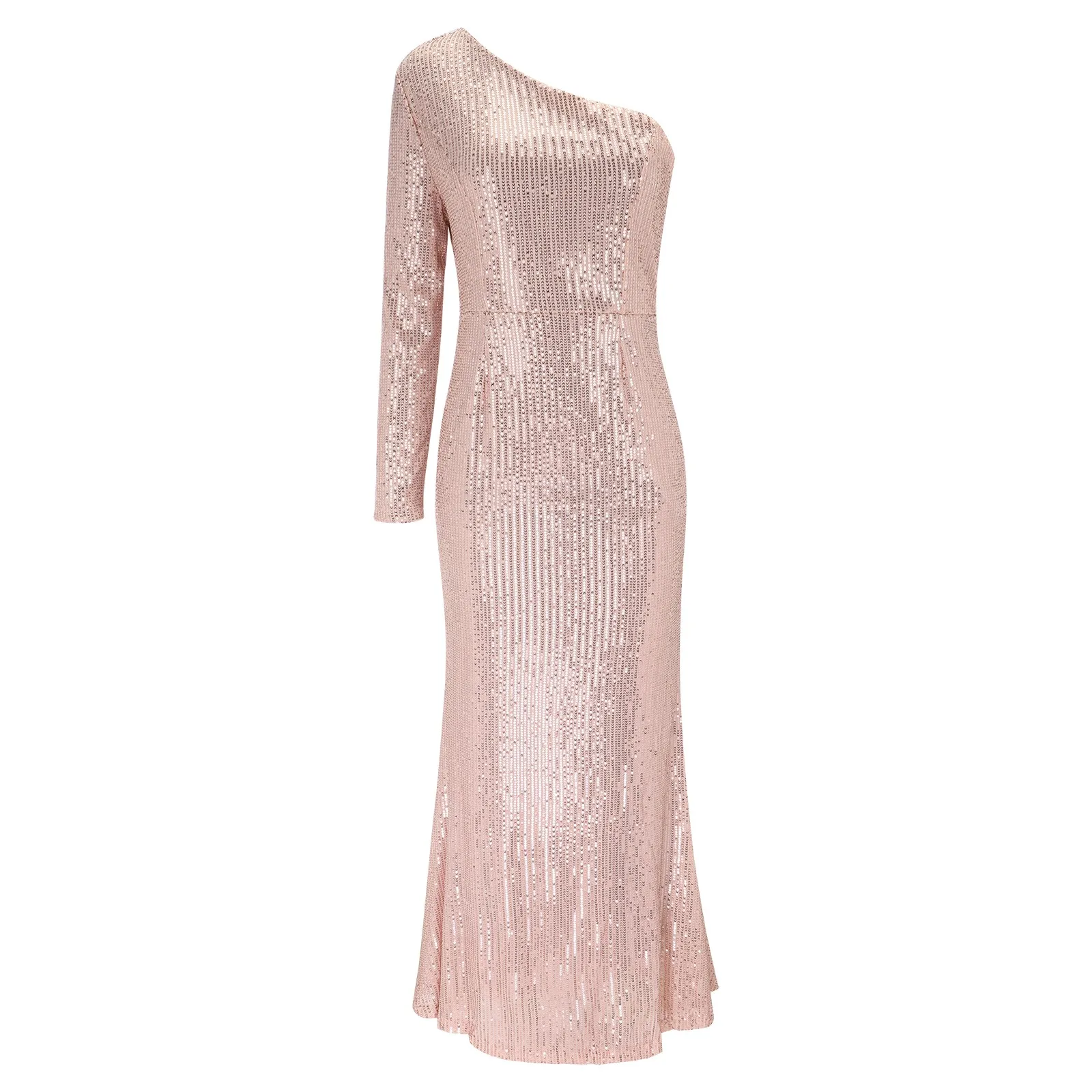 Banquet One Shoulder Human Queen Sequin Dress Dress